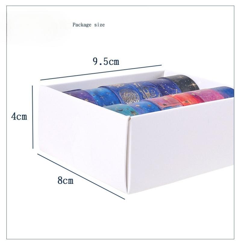 12 Stück Sternennacht Washi Tape Set Galaxie Sternbild Mond Stern Klebeband Masking Tapes Heimaufkleber Dekoration