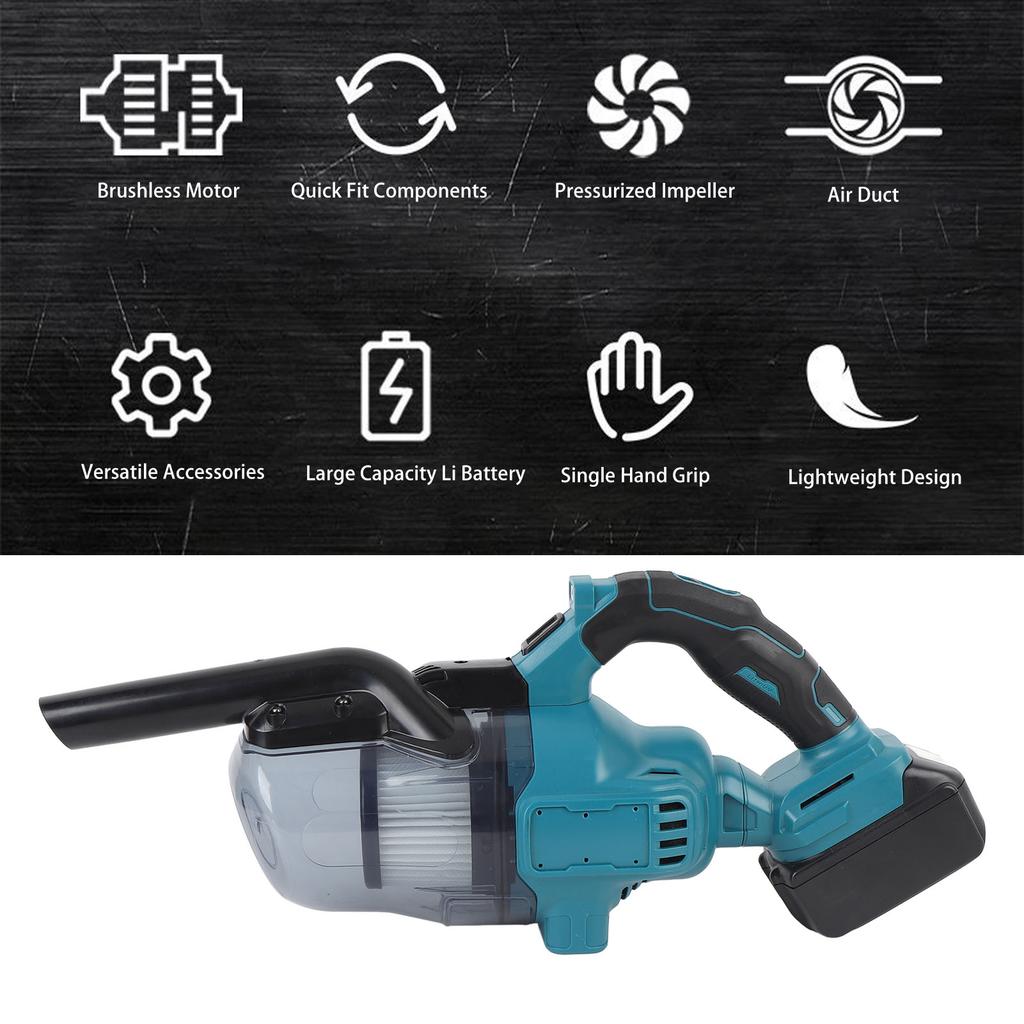 18V Car Vacuum Cleaner Cordless Vacuum Cleaner for BL18 Series Battery Powered 125AW Electric Cleaner Kit for Floor Carpet Car