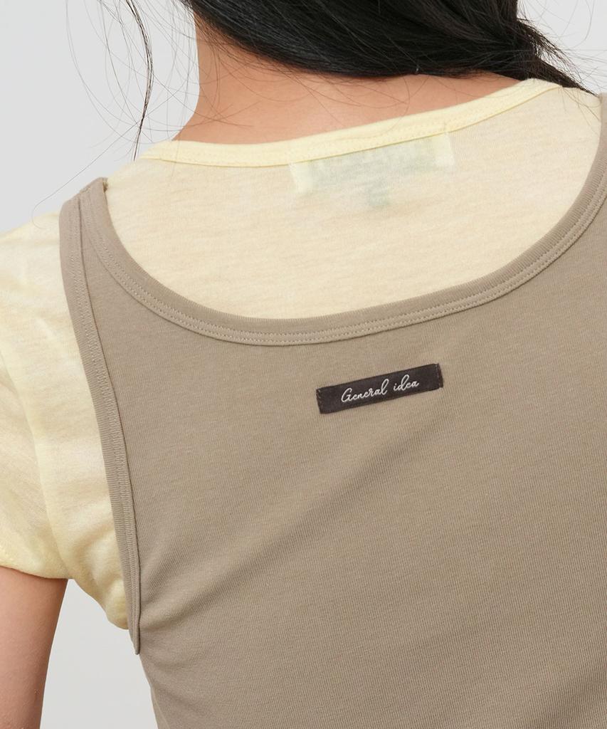 GENERALIDEA Two-Way Color Layered T-Shirt [Beige] / Gf2Lts532