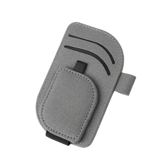 Vehicle Eyewear Organizer Car Sun Visor Glasses Holder, Eyeglasses Hanger Clip, Luxury Magnetic Sunglasses Mount Leatherette Universal Auto
