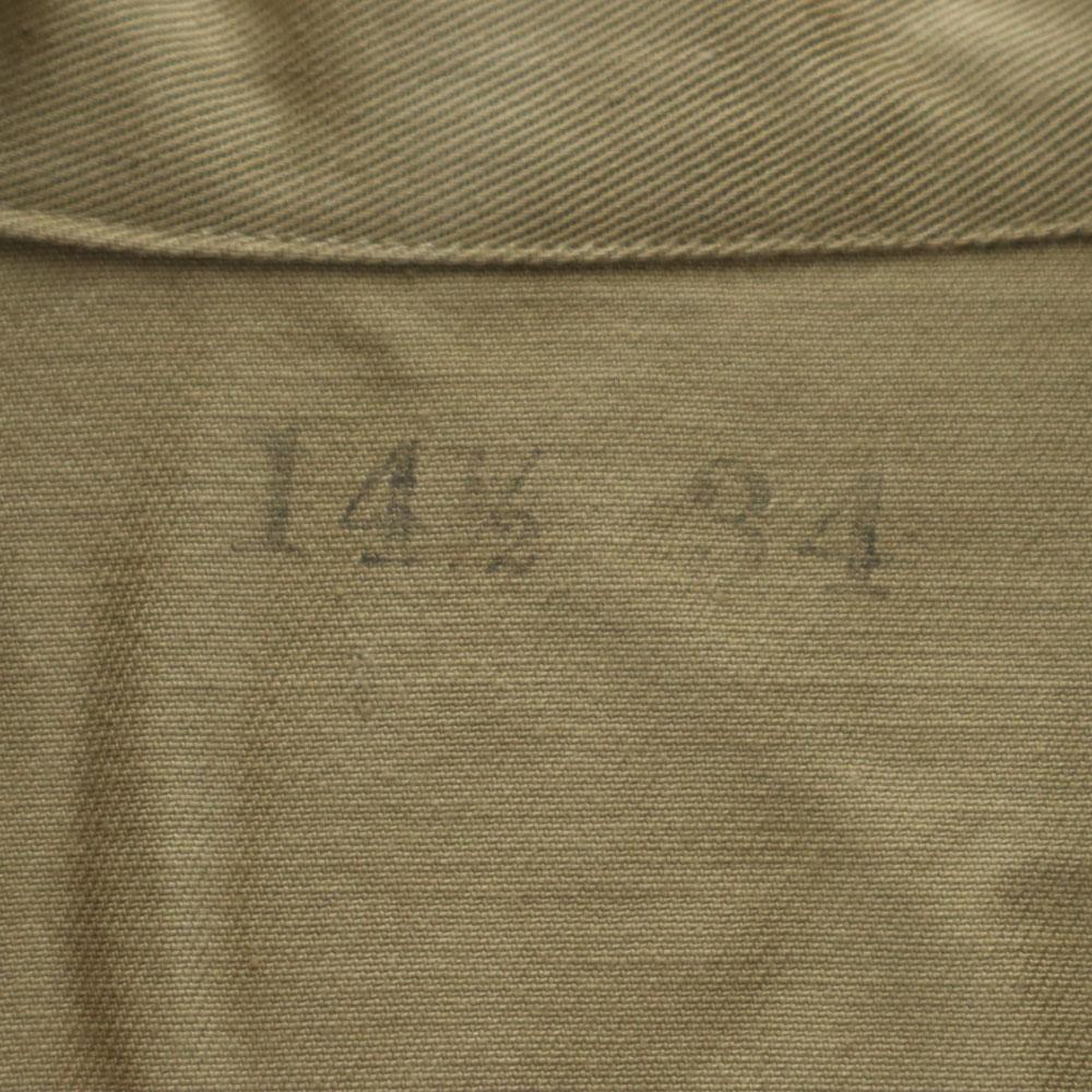 US ARMY 40s vintage Long sleeve Cotton shirt 14 1/2 Gusseted Military Men's Used