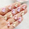 50pcs Colorful Resin Mini Cute Cartoon Heart Shaped Cat Head Nail Art Flat Back Figurines Scrapbook DIY Jewelry Decor Crafts