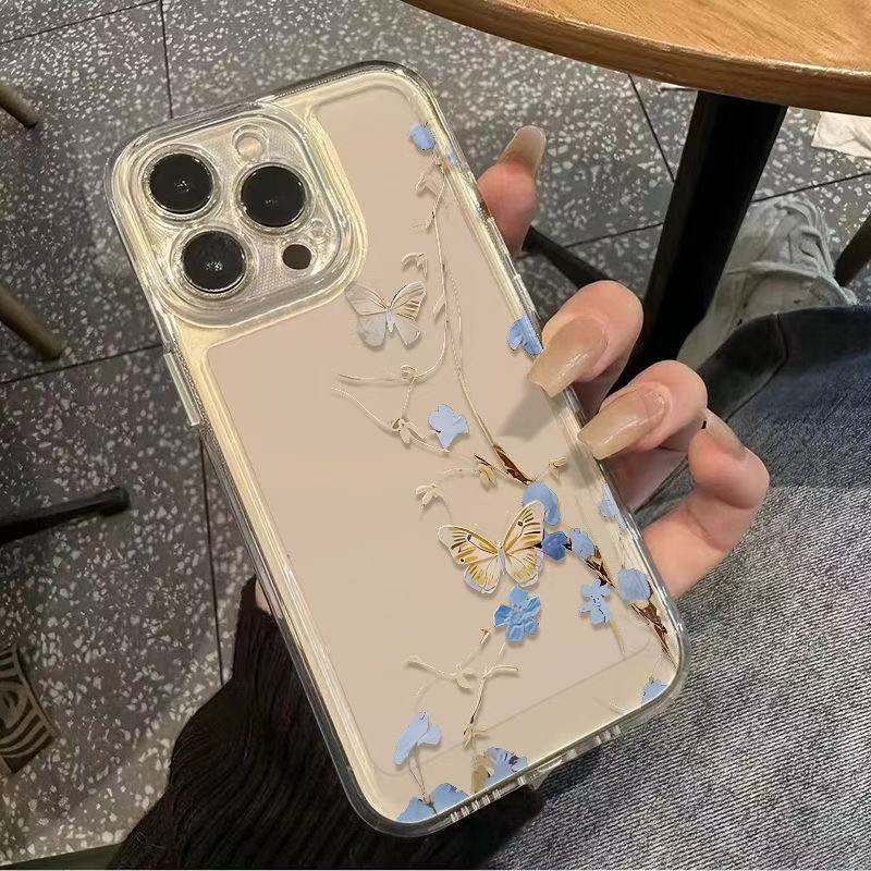 Butterfly is suitable for iphone17promax mobile phone case Apple 16/14pro Japan and South Korea 13/12/15/11x
