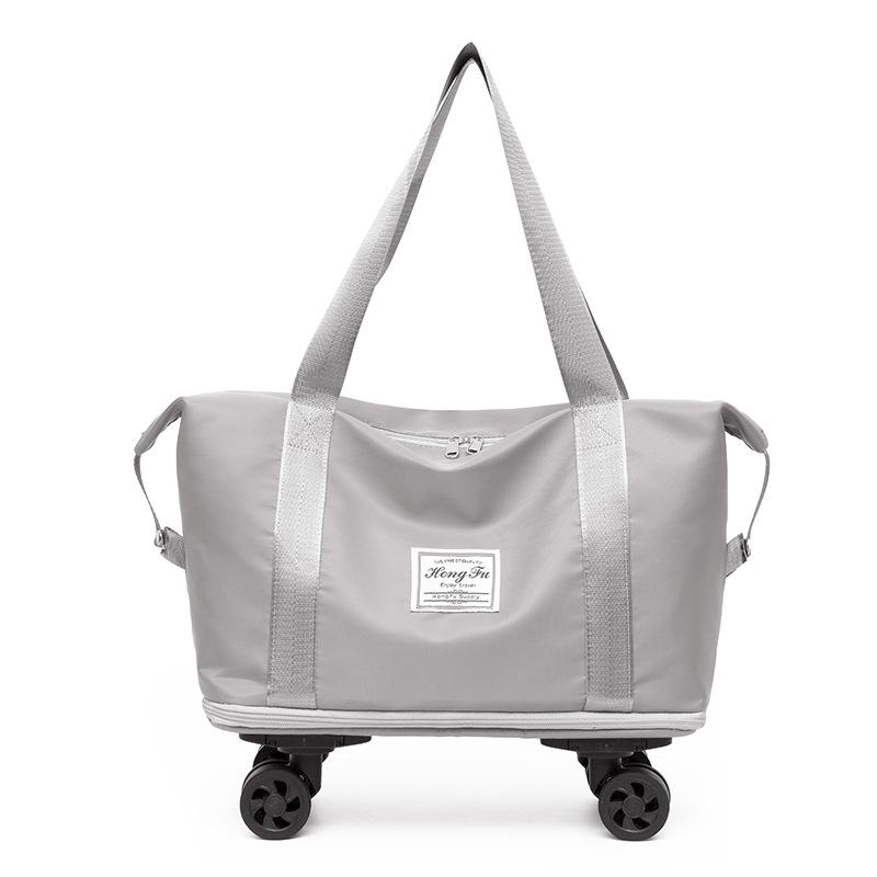 

Fashion travel bag leisure short-distance outing large-capacity luggage expandable wet and dry separation sports fitness bag світло-сірого кольору