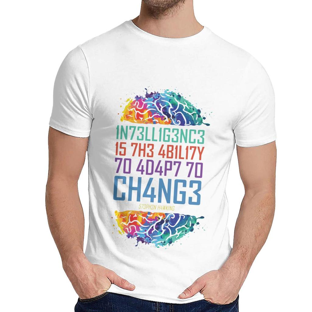 Unisex T Shirt Intelligence Is The Ability To Adapt To Change Great Harajuku Round Collar Cartoon