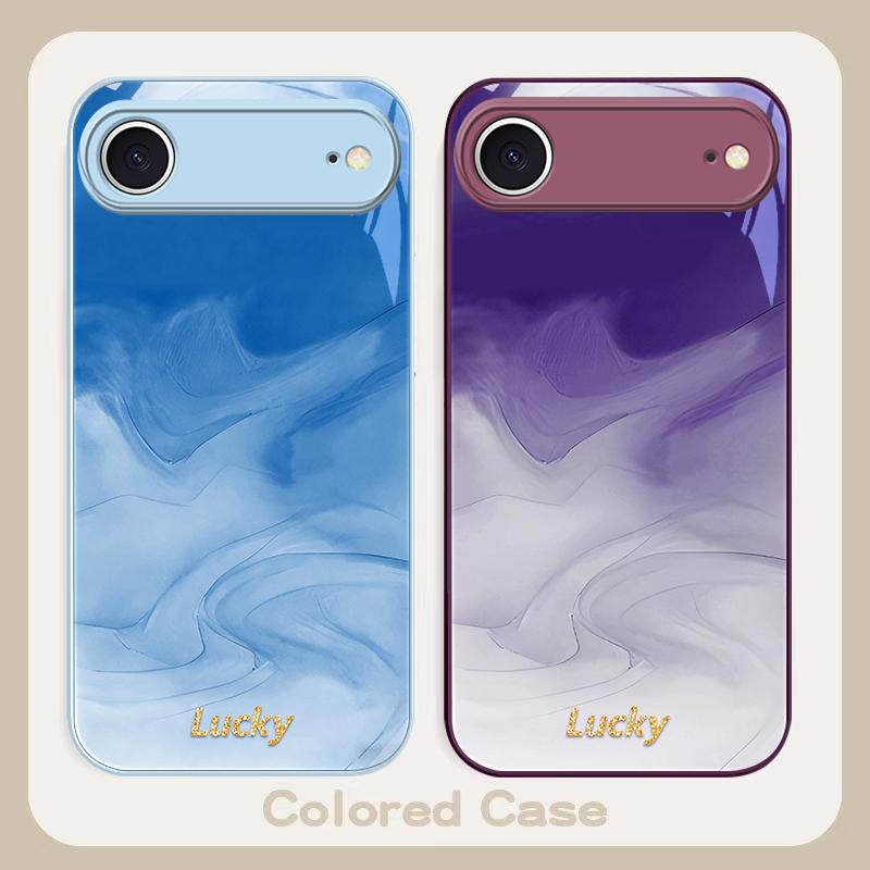 Ink wash connotation blue For iPhone 17 Air 16 E 15 14 13 Plus 12 mini 17 Pro Max 11Pro XR Xs X 7 8 11 Tempered Glass Phone Case