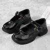 Girls Princess Shoes Glossy Fashion Soft Sole Kids Leather Flats Korean Style Children Flats Shoes Black Performance Shoes