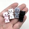 Beflockter 3D Cartoon-Katzen Schlüsselanhänger & Taschenanhänger