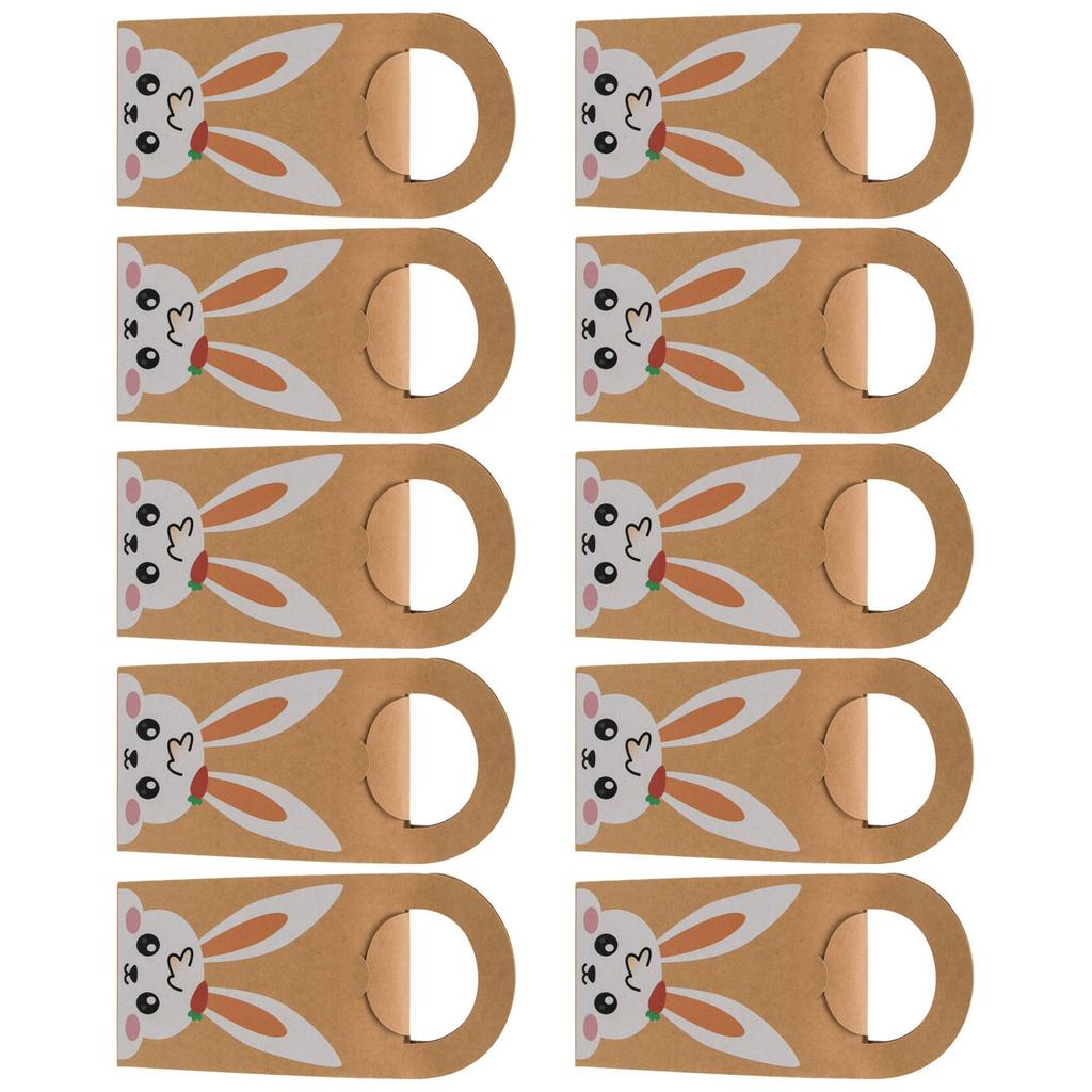 Pack of 10 Easters Sturdy Paper Gifts Bags with Rabbit Designs Portable for Party Supplies and Holiday Decorations