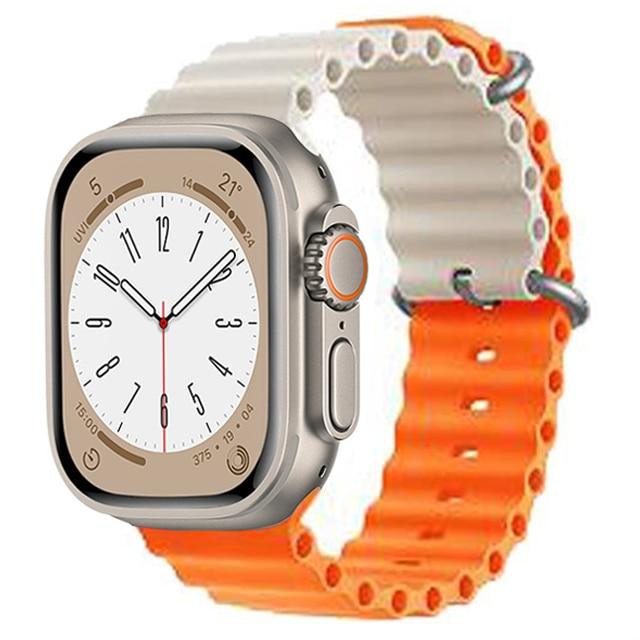 Strap for Apple Watch Series Ultra 8 7 6 3 Se 5 4 3 2 1 49mm 44mm 40mm 45mm 41mm 42mm 38mm Ocean Silicone Sport Watch Band