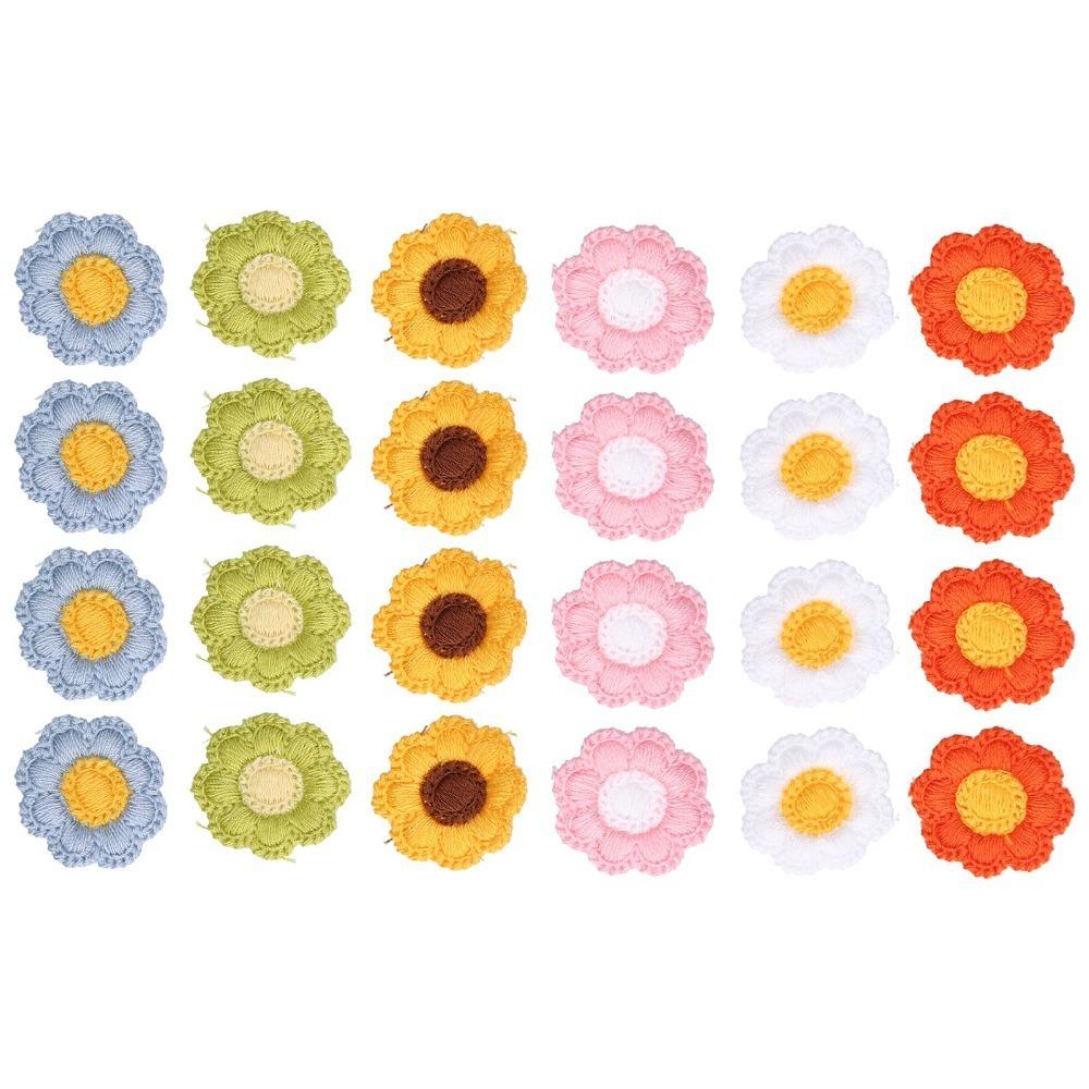 24pcs Elastic Dog Hair Tie Decorative Flower Hair Tie Fashion Dog Grooming Decor Outdoor Walking