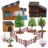 Fruit Fence Simulation Tree Water Grass House Micro Scene Model Ornament
