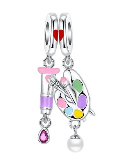 Sparkling Purple Charm Bead Components Copper Metal Jellyfish Birthday Pendant Bead Component Bead Component Compatible Authentic Original Bracelet