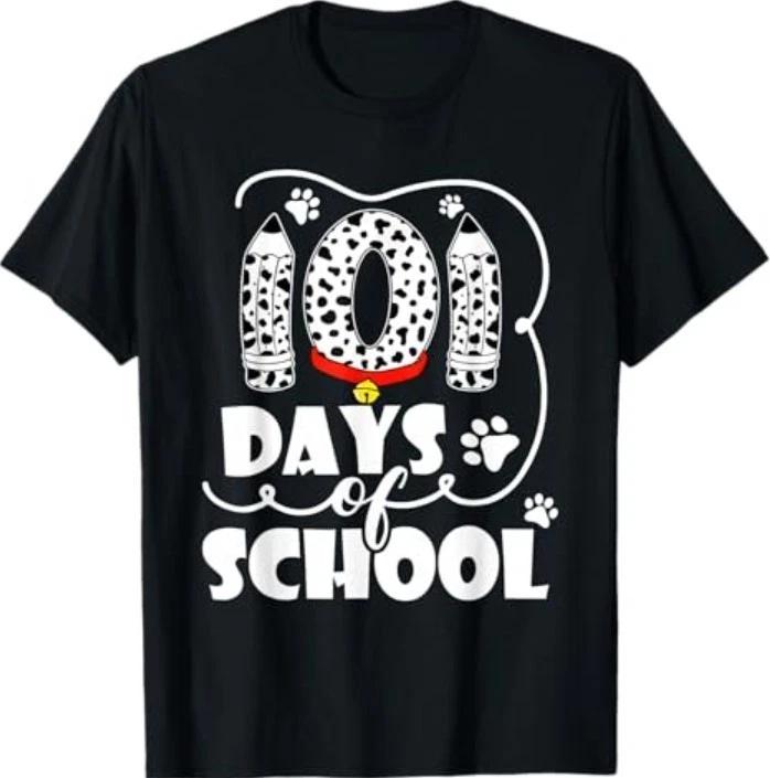 Happy 101 Days School Cute Dog 100 Days Smarter Student T-Shirt 4XL