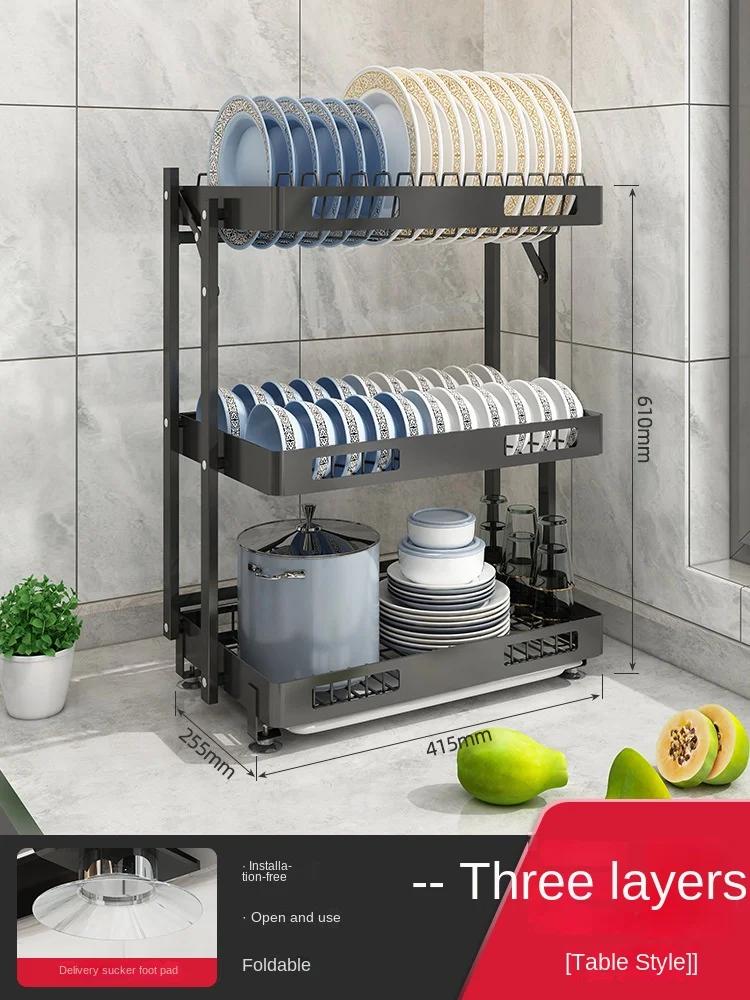 Wall Mounted Dish Drying Rack, Stainless Steel Hanging Bowls Drainer with Cutlery Holder, Drainboard, Plates Cups Storage Shelf