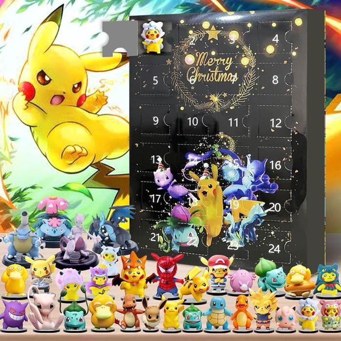 Pokemon Christmas Advent Calendar Figurines with Original Pikachu Anime Figure, Christmas Gift Box