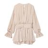 European American Style Autumn 2025 Lace-up Waist Long-Sleeved Dress