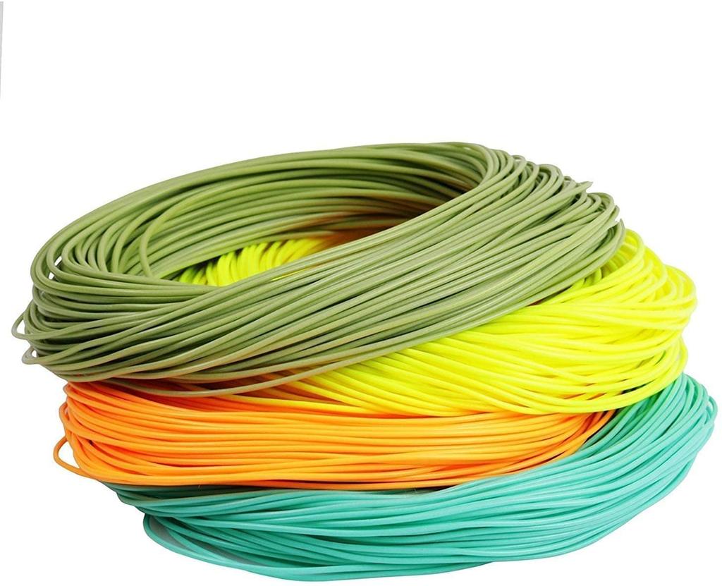Maxcatch WF Fly Line 100ft Yellow, Orange, Teal Blue, Moss