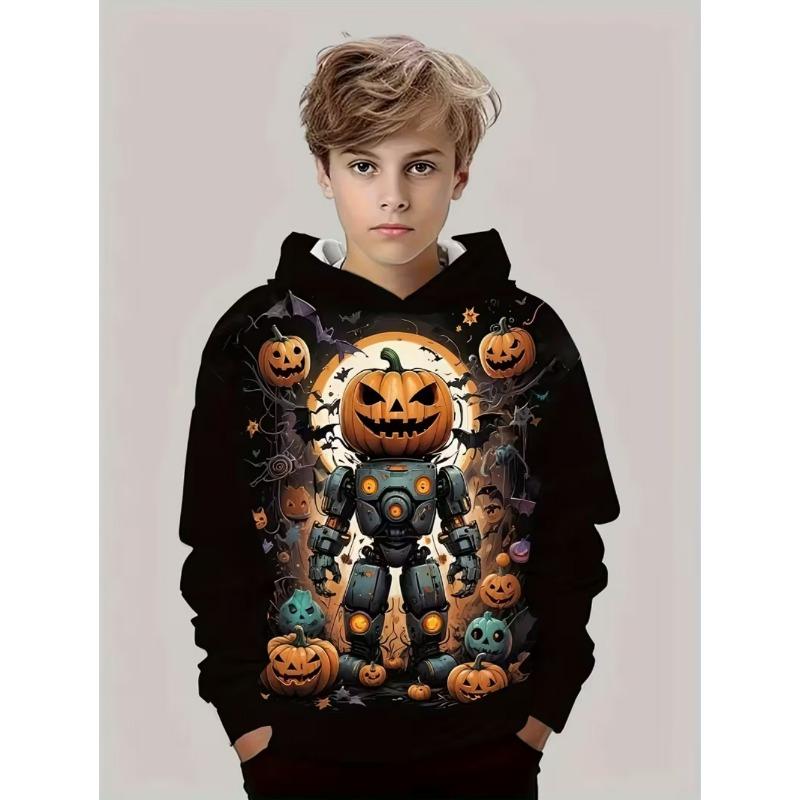 Spring And Autumn Fashion Men's Hoodie Anime Pumpkin Pattern 3D Print Sweatshirt Hoodies Street Casual Boy Sweatshirt Men's Oversized Top Clothing