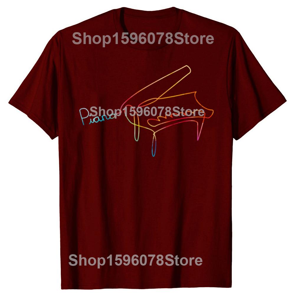 Funny Vintage Style Pianist Piano Graphic Tshirt Men Women Hip Hop Oversized T Shirt 100 Cotton Comfort Tshirts