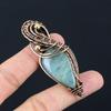 Wonderful Aquamarine Gemstone Handmade Pure Copper Wire Wrapped Pendant Jewelry
