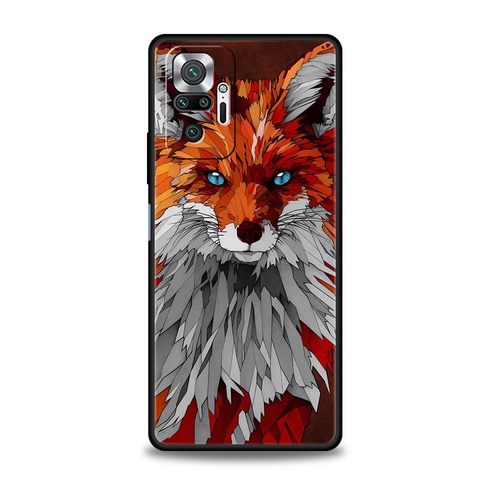 Cute Cartoon Animal Fox Phone Case For Xiaomi Redmi Note 11 10 9 Pro 5G K50 9s 7 8 8T 8A 9A 9C 9T K40 Gaming Cover Coque Funda