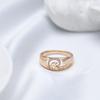 Trendy Unique Women Rings  Rose Gold With Natural Zircon Hollow Pattern Ethnic Wedding Rings Fashion Jewelry Gift