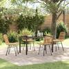 VidaXL 5-Piece Garden Dining Set Brown Poly Rattan 3379193