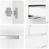 High Gloss White Wardrobe 79.5 X 49 X 156 Cm Particleboard