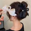 Elegance  Bowknot Hair Clip For Women Girls Simple Pearl Hair Claw Large Hairpin Shark Clip Hair Accessories Gifts