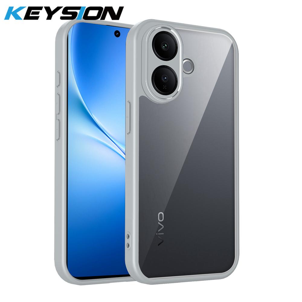 

KEYSION Прозрачный чехол для телефона VIVO V60 Lite 5G Мягкий силикон+ПК Прозрачная противоударная задняя крышка для телефона IQOO Z10R for VIVO V60 Lite серый
