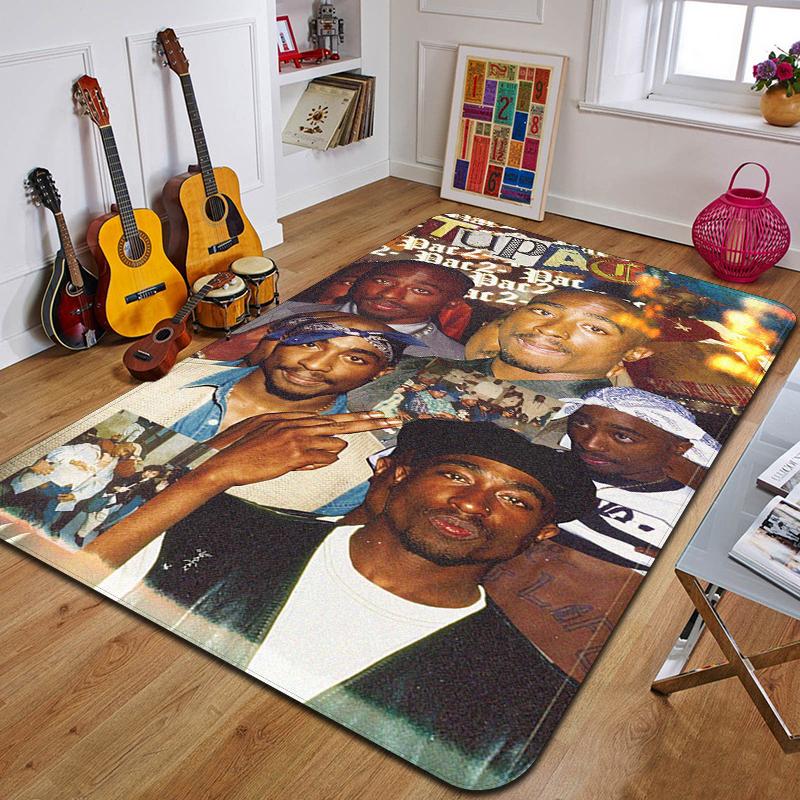 Kober s potiskem T-Tupac módní podložka na jógu dekorativní koberec do ložnice dekorativní podlahová rohožka do obývacího pokoje koupelny narozeninový dárek