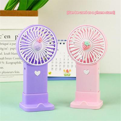 Hot Selling Mini Handheld Usb Silent Small Fan Portable High Wind Small Fan Desktop Handheld 2-in-1 Fruit Stand Fan