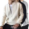 European Plus Size Slim Fit Men's Cardigan - Warm Knitwear Sweater Jacket
