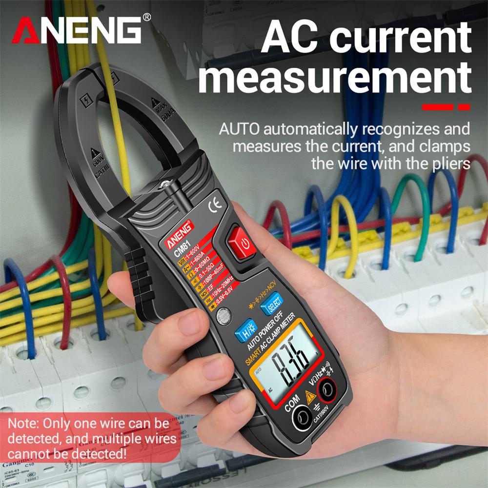 Aneng CM81 Clamp Meter Multimetro Multimeter AC/DC Voltage Meter AC Current Resistance Capacitance Diode NCV Smart Tester Tools with Digital Display