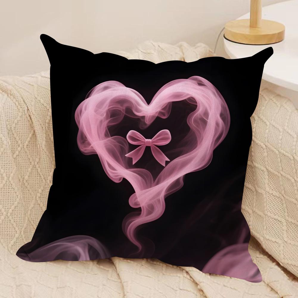 

Valentine s Day Cushion Cover Soft Plush Fabric Double-Sided Printed Sofa Cushion Cover for All Seasons Home Decor Gift 30cmx30cm