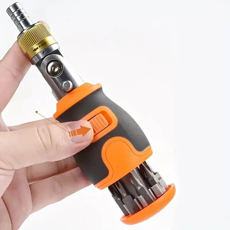 8 In 1 Portable Ratchet Screwdriver Hidden Screwdriver Combination Set Multi Angle Rotation Multifunctional Maintenance Tools