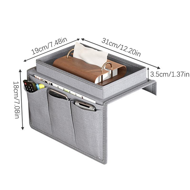 Soffförvaringsväska Vardagsrumssoffa Armstödsorganisatör För TV-fjärrkontroll Mobiltelefon Hängande Kaffekopp Pappersnäsduksförvaringsbricka