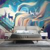 Any Size Wallpaper Hand Drawn Abstract Art Elk Decorative Mural Poster Living Room Bedroom Home Decor Fresco