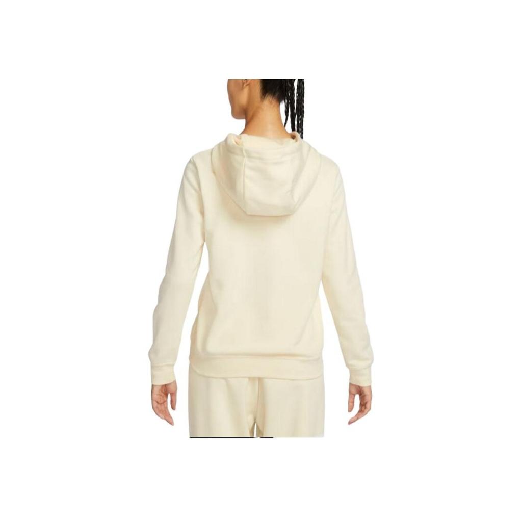 Nike Standard Fit Fleece Hoodie With Letter Logo Print Women Hoodie Beige DQ5776-113