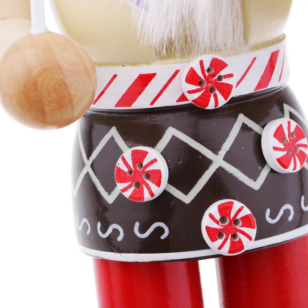 Nutcracker Wooden Santa Claus Toys Ornaments Holiday Decoration for Kids Chidren Gifts