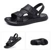 Mode 2025 Sommer Neue Strandschuhe für Herren Einfarbig Mode Lässige Ledersandalen Herren Verschleißfeste und Rutschfeste Slipper