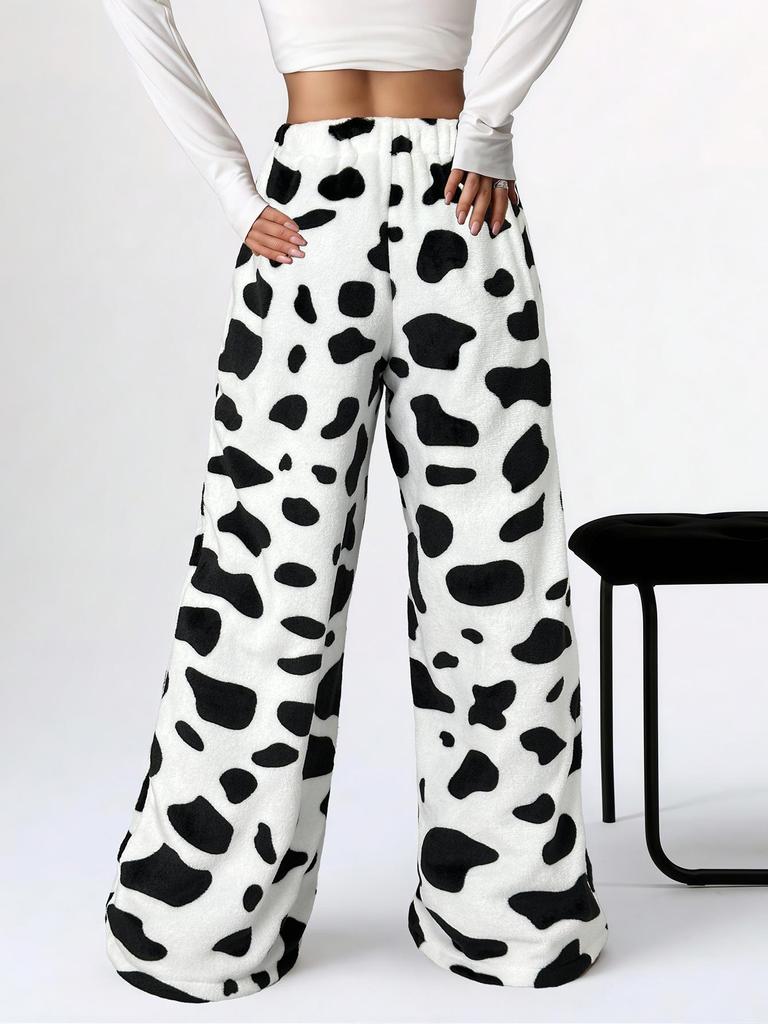 2025 Leopard Print Wide-Leg Casual Long Pants for Women - European & American Trend