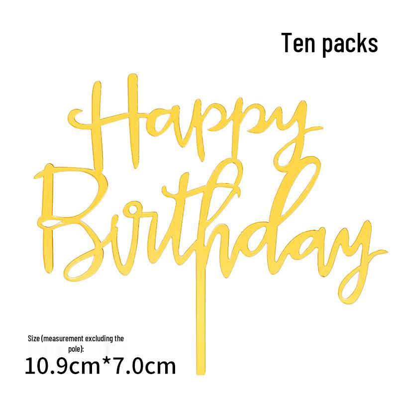 50-Pack Acrylic 'Happy Birthday' Cake Toppers - Popular Party Decorations with Free Shipping