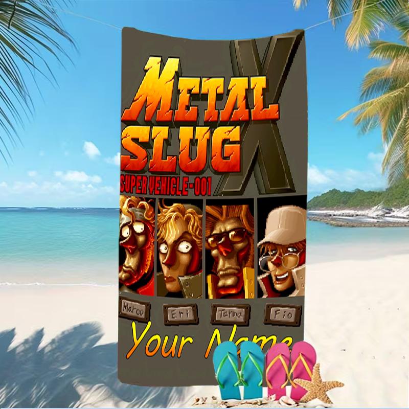 Customizable Personalized Beach Towels Metal Slug Themed designs.Suitable for the Beach, Yoga, Sports;ideal As Beach Accessories