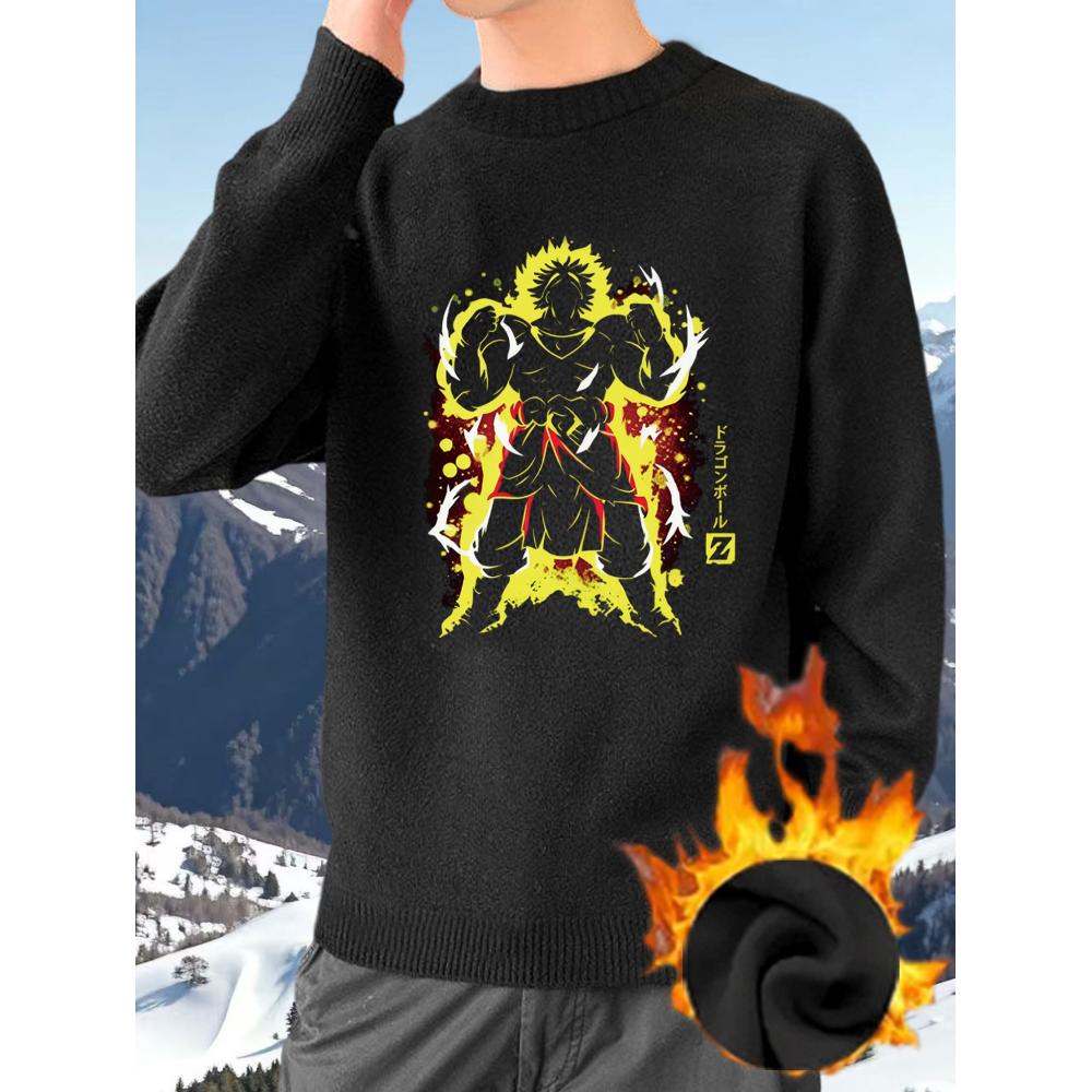 

Broly Power Aura Fleece Sweater,Casual & High-Quality, Winter Warm for Daily-Friendly XXL чорний