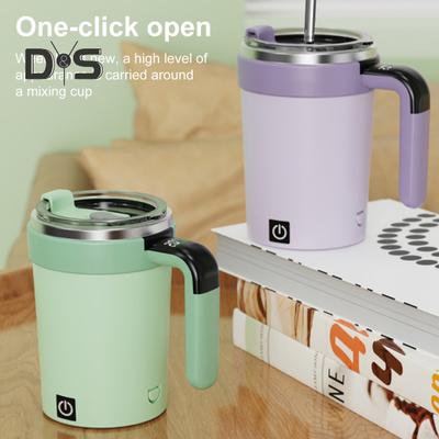 Tasse à Mélange Automatique 380ml Mélangeur Magnétique Électrique Mug à Café en Acier Inoxydable Affichage LED Tasse de Voyage Isolée Préparateur de Milk-shake