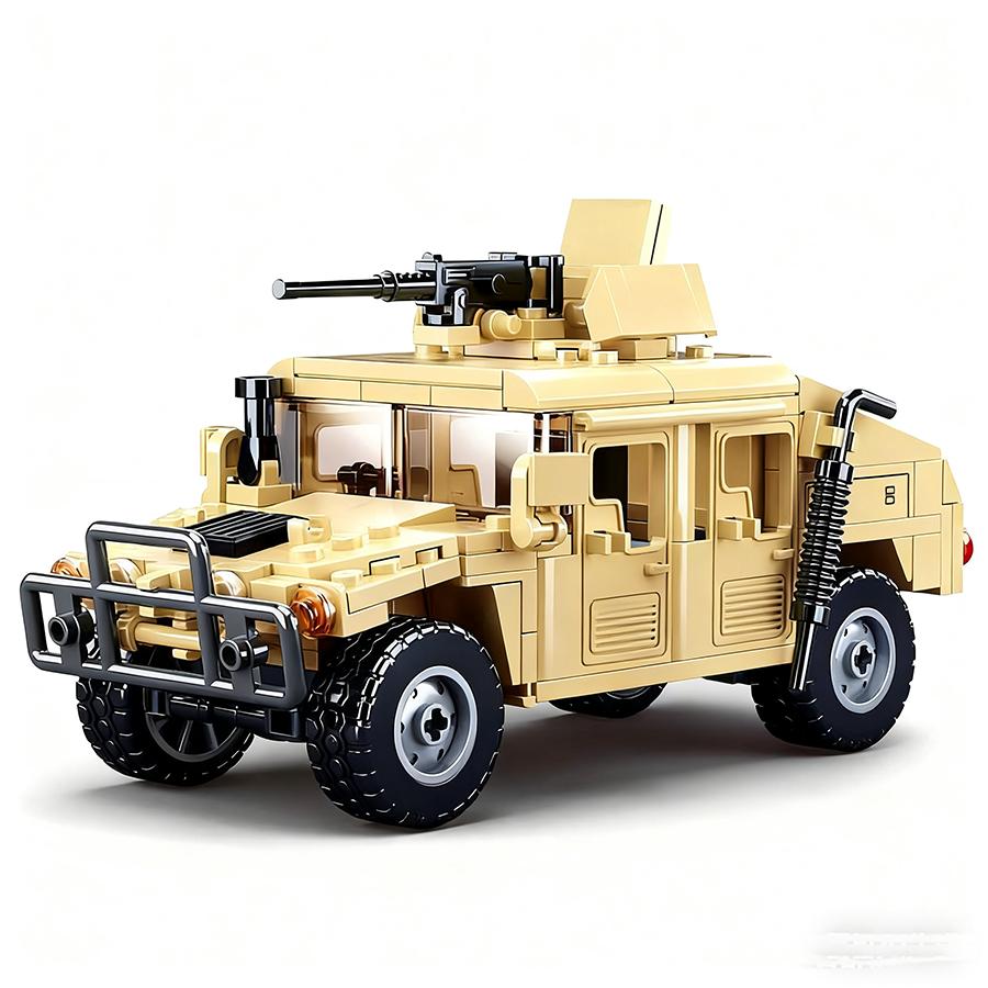 265PCS 0837 Military Series H1 Vehicle Tank Building Blocks Children Diy Figures Education Toy Boy Gifts