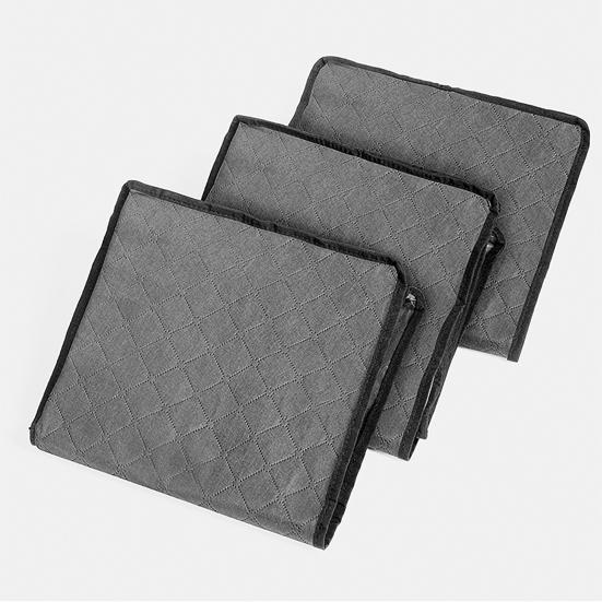 3 Pcs Foldable Quilt Storage Bag Dustproof Moisture-proof with Transparent Window Zipper Closure Large Capacity Wardrobe Blanket Towel Pillow