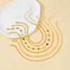 6Pcs/Set Gold Color Twisted Cuban Chain Anklet Set For Women Fashion Summer Colorful Zircon Anklet Beach Party Jewelry Gifts New